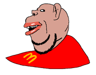 amerimutt bald black_sclera clothes country double_chin ear fat flag flag:united_states lips mcdonalds mutt mutt_lips open_mouth red_lips red_shirt series:muttverse side_profile soyjak stubble subvariant:impish_amerimutt tan_skin template transparent_background united_states variant:impish_soyak_ears // 1245x970 // 53.5KB