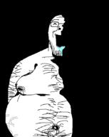 black_background dark darkness fat glasses meltdown open_mouth stubble subvariant:rapewail teeth variant:wailjak white_skin // 685x857 // 8.0KB