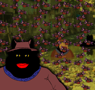 background big_lips cat_ear clothes garbage hair hat jartyfly jimbo_(namefag) jimbo_(user) meta:namefags niko_(oneshot) oneshot red_lips scarf smile subvariant:branigger vantablack_skin variant:alicia variant:brandon variant:meximutt water yellow_sclera // 1675x1583 // 2.2MB
