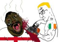 2soyjaks angry blood brown_skin chainsaw england flag:england flag:ireland holding_chainsaw holding_object ireland queen_of_spades subvariant:chainsaw_bernd variant:chudjak // 536x380 // 126.5KB