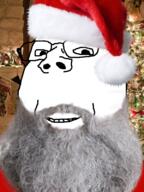 beard christmas clothes glasses hat santa santa_hat smile soyjak subvariant:wholesome_soyjak variant:gapejak // 600x800 // 621.0KB