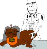 1488 2soyjaks allah arabic_text beard black_skin blackedhammad_(bbc_be_upon_clitty) bleached brainlet brown_skin butt clenched_teeth closed_mouth cum_slut god hair islam islamic mudslime muslims nigger pisslam rape sandnigger sex smile smug sonnenrad text total_muslim_death variant:cobson variant:feraljak yellow_teeth // 1923x1999 // 391.6KB