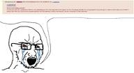 4chan angry bloodshot_eyes crying glasses meta open_mouth pol_(4chan) screenshot soybooru soyjak speech_bubble stubble text variant:soyak // 1888x1036 // 75.9KB