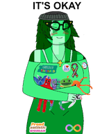 autism banbaleena banban blush brimmiest_comments_section☣️☣️☣️_do_not_enter☣️☣️☣️ christianity cross emerald emerald_(namefag) emerald_looks_like_this female femerald garten_of_banban green_hair meta:namefags plush transparent_background variant:soytan woman // 1536x2048 // 889.7KB