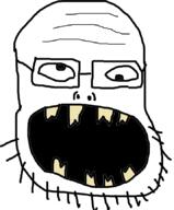 glasses open_mouth soyjak stubble variant:unknown yellow_teeth // 715x864 // 44.3KB