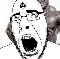 ahegao artist:sectionalism bbc blacked glasses irl looking_up negro open_mouth queen_of_spades ronnie_coleman sex soyjak stubble subvariant:spadeson tattoo variant:cobson // 722x720 // 156.4KB