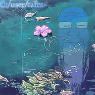 blue blue_skin calm closed_eyes closed_mouth flower lily_pad meta:tagme plant variant:markiplier_soyjak water // 326x326 // 60.2KB