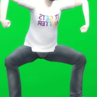 angry animated arm clothes crying dance foot full_body glasses hand it_gets_better leg monkey_dance open_mouth sandals sock soyjak stubble variant:soyak // 668x986 // 556.3KB