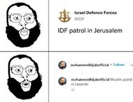 beard closed_mouth glasses islam israel le_muslim_patrol_in_leicester_face mohammed_hijab open_mouth soyjak variant:slimjak // 1400x1080 // 182.0KB