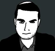 ben_shapiro black_background closed_mouth clothes looking_at_you stubble suit variant:unknown yamaka // 1462x1362 // 221.4KB