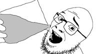 drinking glasses hand holding_object open_mouth raised_eyebrow soyjak stubble variant:msgjak // 1280x720 // 26.3KB