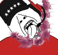 cancer cap clothes dead hanging hat headphones mister_metokur open_mouth rope soyjak star variant:bernd // 768x719 // 357.4KB