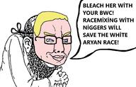 Shekelberg_Goldstein aryan beard bleachbooru bleaching blue_eyes bwc chud clasped_hands glasses happy_merchant judaism kike kike_wearing_a_chud_facemask speech_bubble text variant:chudjak yellow_hair // 3065x1971 // 550.4KB