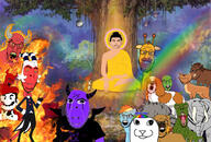 animal buddha cat deer demon dinosaur dog elephant giraffe helluva_boss rainbow rainbow_dash siddhartha squirreljak variant:chudjak variant:cobson variant:feraljak variant:markiplier_soyjakplier variant:smugjak // 1280x864 // 377.2KB