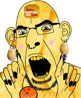 angry chips ear earring facial_mark forehead_mark glasses heart i_love nose_piercing open_mouth painted_nails potato pringles soyjak stubble subvariant:slutson variant:cobson // 719x861 // 562.3KB