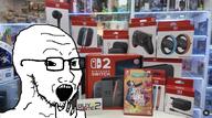 accessory astro_bot controller hand irl_background joycon just_dance nintendo nintendo_switch nintendo_switch_2 open_mouth shopping soyboy subvariant:soyak_34 variant:soyak video_game window_shopping // 1488x829 // 1.1MB
