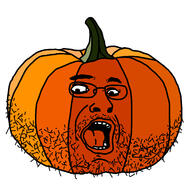 beard fat food glasses halloween jack_o_lantern open_mouth plant pumpkin soyjak stubble variant:fatjak vegetable // 2400x2400 // 1.3MB