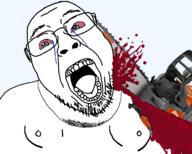 blood bloodshot_eyes cartel chainsaw clothes crime crying death glasses gore murder open_mouth soyjak stubble subvariant:chainsaw_bernd sweating template variant:bernd // 1580x1267 // 426.8KB