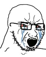 bald bloodshot_eyes crying double_chin fat glasses open_mouth stubble variant:soyak // 650x800 // 11.1KB