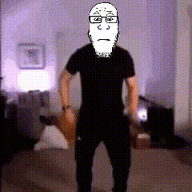 closed_mouth dance glasses irl looking_at_you neutral soyjak stubble subvariant:neutralplier variant:markiplier_soyjak // 240x352 // 531.6KB