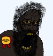 award black_skin negro nigger rotten_teeth text variant:unpaintbucketable_nigger yellow_sclera // 880x928 // 42.8KB