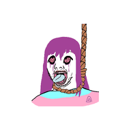 animated bloodshot_eyes boylover_symbol byonbyon crying dead distorted hair hanging inverted large_eyes long_hair meta:epilepsy_warning open_mouth pedophile poyopoyo purple_hair rope soyjak stubble subvariant:commiepedotroon suicide tranny variant:kuzjak // 497x497 // 173.5KB