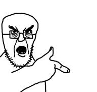 angry glasses hand open_mouth pointing soyjak stubble variant:ricardo // 765x720 // 58.2KB