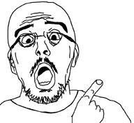 arm beard black_and_white ear glasses hand kultas neck nose open_mouth pointing shoulder soyboy soyjak tagme_character_name teeth variant:unknown white youtube youtuber // 1022x938 // 29.9KB