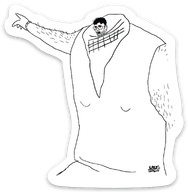 ad aryan_artstyle black_hair bloodshot_eyes clothes glasses hair open_mouth pointing small_head sticker stubble template transparent_background variant:unknown white_skin // 1326x1356 // 244.0KB