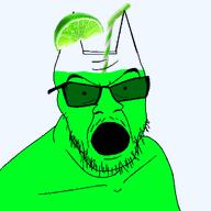 cat_ear glass glasses lime limeade_(user) meta:namefags no_teeth open_mouth remastered series:unfunnycreature straw stubble unfunny_creature variant:feraljak // 1000x1000 // 132.4KB