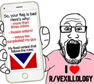apple_(company) arm clothes glasses hair hand holding_object holding_phone i_heart iphone open_mouth phone pink_skirt reddit soyjak stubble subvariant:phoneplier subvariant:phoneplier_vertical teeth text tshirt variant:markiplier_soyjak vexillology vexillology_(reddit) // 1000x889 // 125.6KB