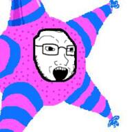 birthday glasses looking_to_the_right objectsoy open_mouth party_hat pinata soyjak stubble teeth variant:soyak // 251x251 // 82.4KB