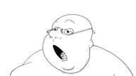 bald cartoon_style cross_eyed glasses open_mouth redraw soyjak stubble teeth variant:gapejak // 1920x1080 // 184.4KB