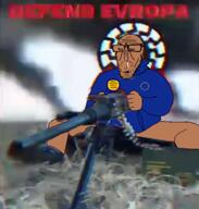 angry arm award beard brown_skin bullets crying euromutt european european_union evropa flag flag:european_union glasses gun half_open_mouth hand leg most_obsessed_faggot_award music mutt nikocado_avocado phonk red_eyes shitskin shooting shorts sonnenrad spinning star_(symbol) subvariant:euromutt sweater text variant:markiplier_soyjak video war // 1030x1076, 26.5s // 8.3MB