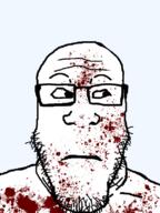 blood glasses looking_to_the_right neutral soyjak stubble subvariant:neutralplier variant:markiplier_soyjak // 600x800 // 96.5KB