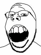 glasses merge open_mouth series:fusionjaks soyjak stubble subvariant:wholesome_soyjak variant:feraljak variant:gapejak // 600x800 // 45.6KB