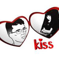 animated closed_mouth glasses hair heart kiss patrick_crusius soyjak tranny variant:chudjak // 400x300 // 1.1MB