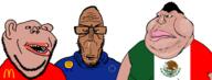 european_union mcdonalds mexico mutt_trio subvariant:euromutt subvariant:impish_amerimutt variant:impish_soyak_ears variant:markiplier_soyjak variant:meximutt variant:tony_soprano_soyjak // 2162x824 // 127.8KB