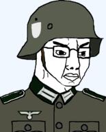 angry closed_mouth glasses meta:tagme military_uniform nazism op_is_a_retarded_lazy_faggot_for_not_tagging_his_own_shit reichsadler stahlhelm transparent_background uniform variant:chudjak wojakland // 599x740 // 130.0KB