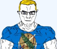 blue_shirt buff feather fern leaf muscles oklahoma rope staff state subvariant:muscular_chud symbol united_states variant:chudjak // 1059x929 // 184.0KB