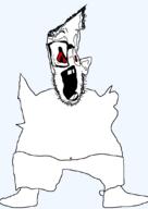 bloodshot_eyes ear full_body glasses hair open_mouth shoe shorts soyjak stubble template transparent_background trend:slopjak variant:sloppy // 762x1079 // 19.9KB