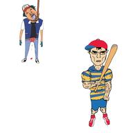 ash_ketchum baseball_bat baseball_cap blood bloodshot_eyes buff clothes earthbound glove hanging hat jacket meta:tagme ness_(earthbound) pokemon pose red_eyes subvariant:unbotheredchud suicide tranny variant:bernd variant:chudjak // 2000x2000 // 475.0KB