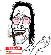 cigar cigarette golden_tooth hair hand hello_my_name_is_(sticker) meta:namefags open_mouth philippe_(namefag) variant:mulletjak // 1000x1072 // 186.0KB