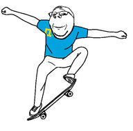 crimean_tatar flag flag:crimean_tatar full_body glasses skateboard smile stubble subvariant:wholesome_soyjak variant:gapejak // 532x526 // 63.9KB