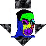3dgifmaker angry animated bloodshot_eyes coal colorful crying deformed downvote glasses hair soyjak variant:chudjak // 200x200 // 365.1KB