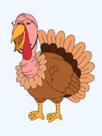 animal beak bird feather full_body glasses open_mouth pink_skin series:animaljaks soyjak turkey_(animal) variant:gapejak // 1800x2400 // 49.6KB