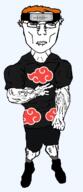 akatsuki akatsuki_uniform amegakure_symbol anime buff closed_mouth clothes cloud ear forehead_protector full_body ginger glasses hair headband manlet naruto_(series) pain_(naruto) peace_sign piercings png purple_eyes red_hair rinnegan soyjak subvariant:chudjak_front subvariant:unbotheredchud variant:chudjak vein // 549x1268 // 67.2KB