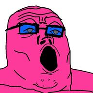 blue_glasses doll_(user) glasses open_mouth pink_skin soyjak variant:tony_soprano_soyjak // 600x600 // 124.0KB