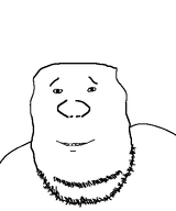 glasses happy open_mouth soy soyjak stubble subvariant:happy_nightmare variant:nightmarejak wholesome // 376x451 // 8.8KB