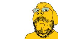 angry animal animated closed_mouth dog ear glasses hand janny pointing soyjak stubble variant:gapejak waving yellow // 1620x1080 // 723.3KB